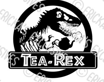 Jurassic Tea Rex T-Rex Skeleton Vinyl Decal