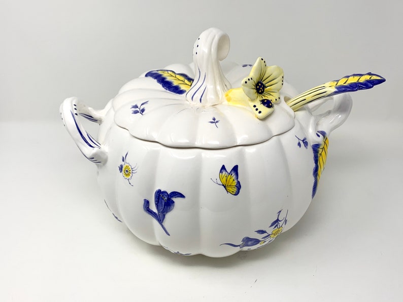 Spode Imperial Garden Pumpkin Soup Tureen with Ladle Etsy