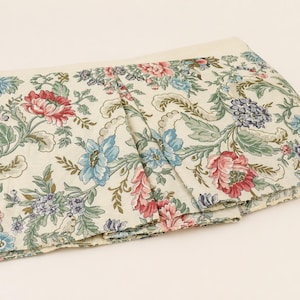 Vintage Floral Box Pleat Bed Skirt, Full Dust Ruffle, Croscill 1990s Cottage Bedding