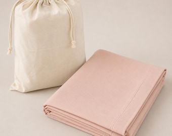 Vintage 78 x 58, Solid Pink Table Linen with Storage Bag, Spring Easter Table Decor