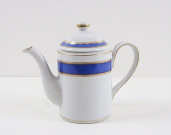 Fitz and Floyd Renaissance Coffee Pot, Blue and White Coffee Pot