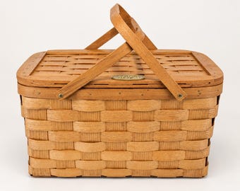 Vintage Land Rover Picnic Basket,  Cleaned and Conditioned English Woven Wood Hamper, Overlanding Gift