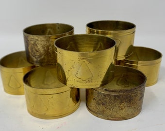 Set of 8 Gold Napkin Rings for Christmas Table Setting, Brass Napkin Rings, Christmas Napkin Rings