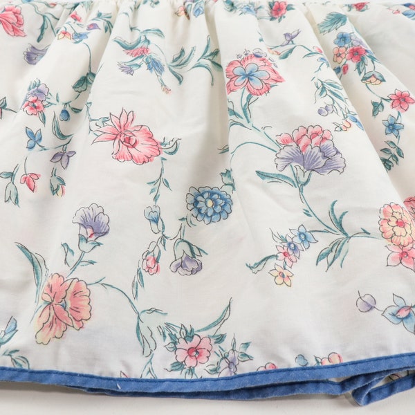 Vintage Laura Ashley Full Bed Skirt, Queen Floral Bedskirt or Dust Ruffle