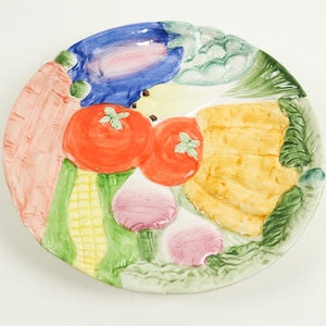 Fitz an Floyd Vegetable Ceramic Plate, Vintage Fitz and Floyd 7.5&quot; Salad Plate