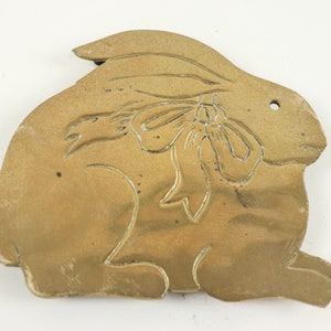 Vintage Brass Rabbit Trivet, Bunny Trivet, Easter Decor
