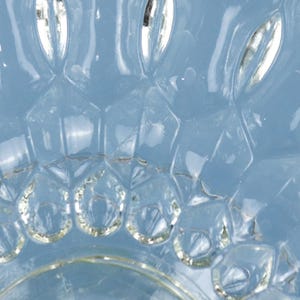 Vintage Glass Cake Stand Pedestal 10" Scalloped Edge, Pressed Glass Cake Plate image 8