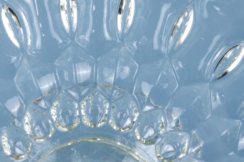 Vintage Glass Cake Stand Pedestal 10" Scalloped Edge, Pressed Glass Cake Plate image 8