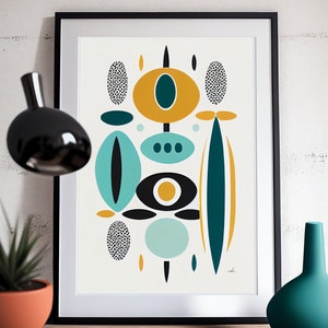 Digital Print Minimalistic Wall Art, Abstract Wall Art, Mid-Century Modern, Abstract Wall Prints, Instant Digital Download