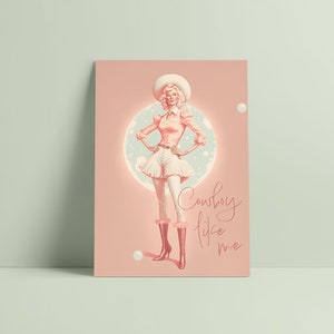 Taylor Cowboy Like Me Digital Print, Retro Aesthetic, Pink Pastel Girly Wall Art, Preppy Wall Art, Dorm Room Decor Wall Art, Swiftie Gift