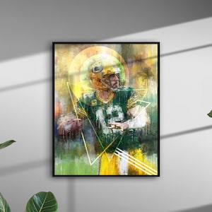 Aaron Rodgers - Téléchargement instantané - Peinture abstraite - Aaron Rodgers Print - NFL Decor Cadeaux - Sports Wall Art - Green Bay Packers