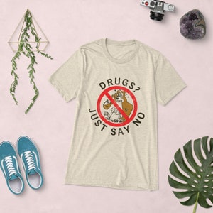 Droger? Säg bara nej-t-shirt, vintage antidrogkampanj-t-shirt, säg bara nej till droger-t-shirt, retro drog-t-shirt, nördig nej till droger-tröja