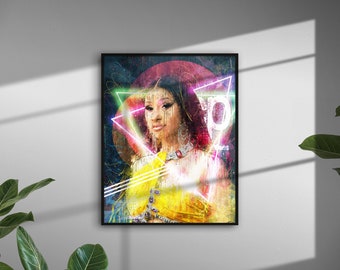 Cardi B Instant Digital Download - Cardi B Poster -  Cardi B Art - Abstract Painting, Art Print, Wall Art, Wall Decor, Hip Hop, Street Art