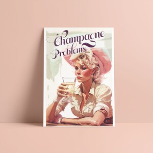 Taylor Champagne Problems Print, Peach Pink Girly Wall Art, Preppy Wall Art, Dorm Room Decor Wall Art, Swiftie Gift