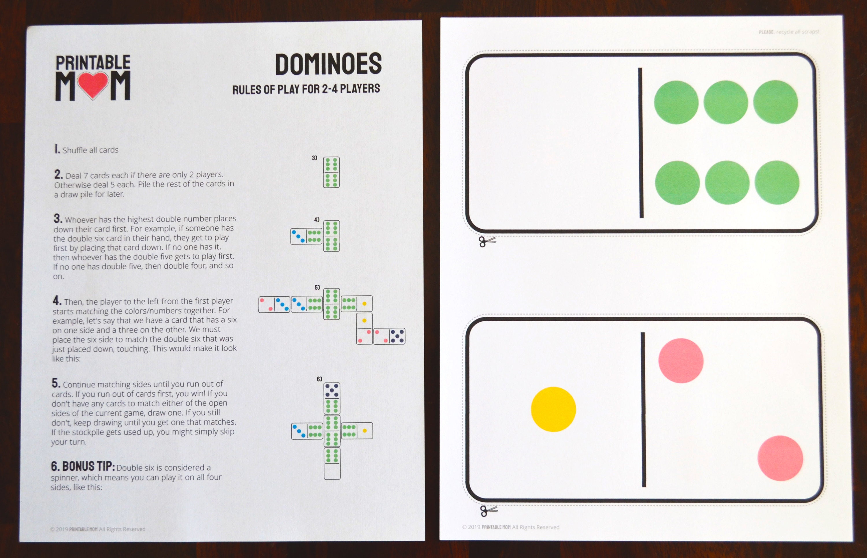 Oversized Dominoes (printable) - Etsy