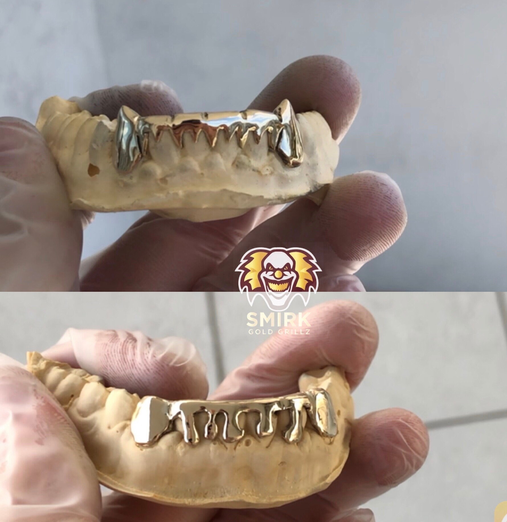 Gold Grillz 10K18K SOLID GOLD Miami Perm Cuts Style Pullout Etsy Canada