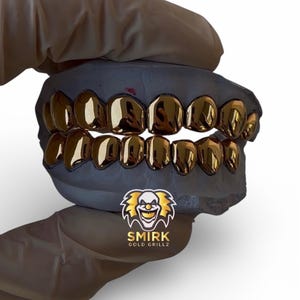 SmirkGoldGrillz Exclusive: Gold Substitute Miami Perm Cut Grillz image 7