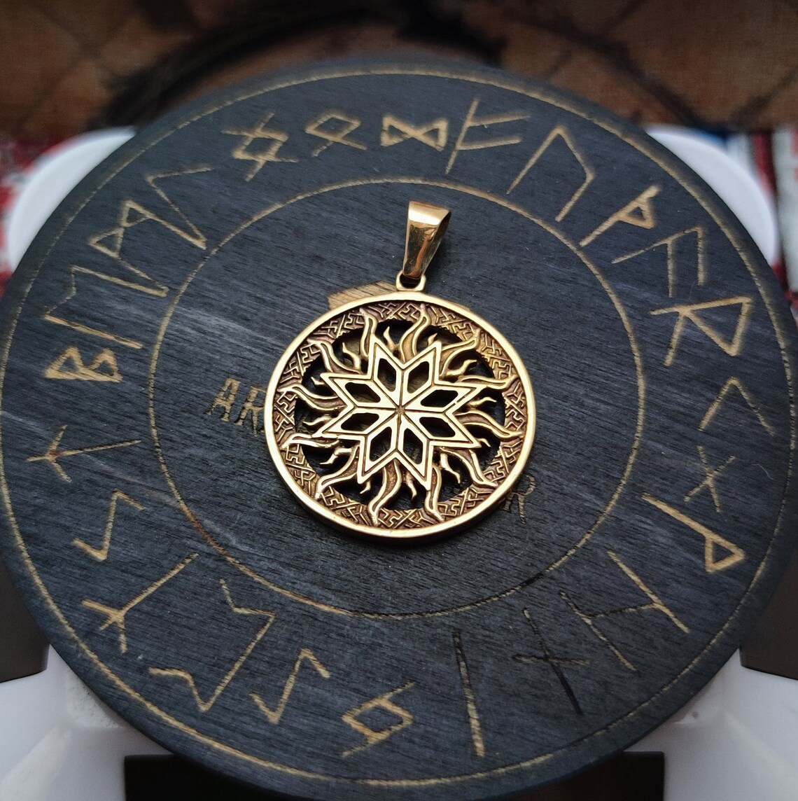 ALATYR Slavic Sun Alatyr pendant Pagan amulet bronze Etsy