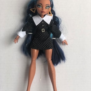 Addams Family Inspired Doll Dress: Fits 11&quot; Petite Curvy G3 Doll