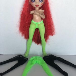Neon mesh tights will fit curvy 11” petite slimline rainbow doll. This is 11”RBMH doll.
