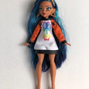 Skeleton Print Dress for 11&quot; Dolls (G3)