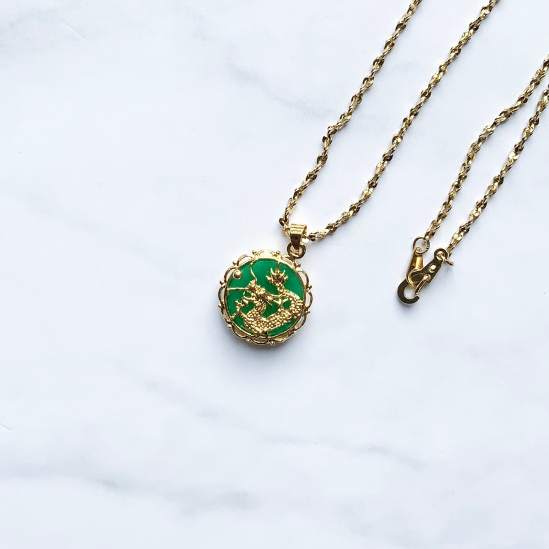 real jade dragon necklace
