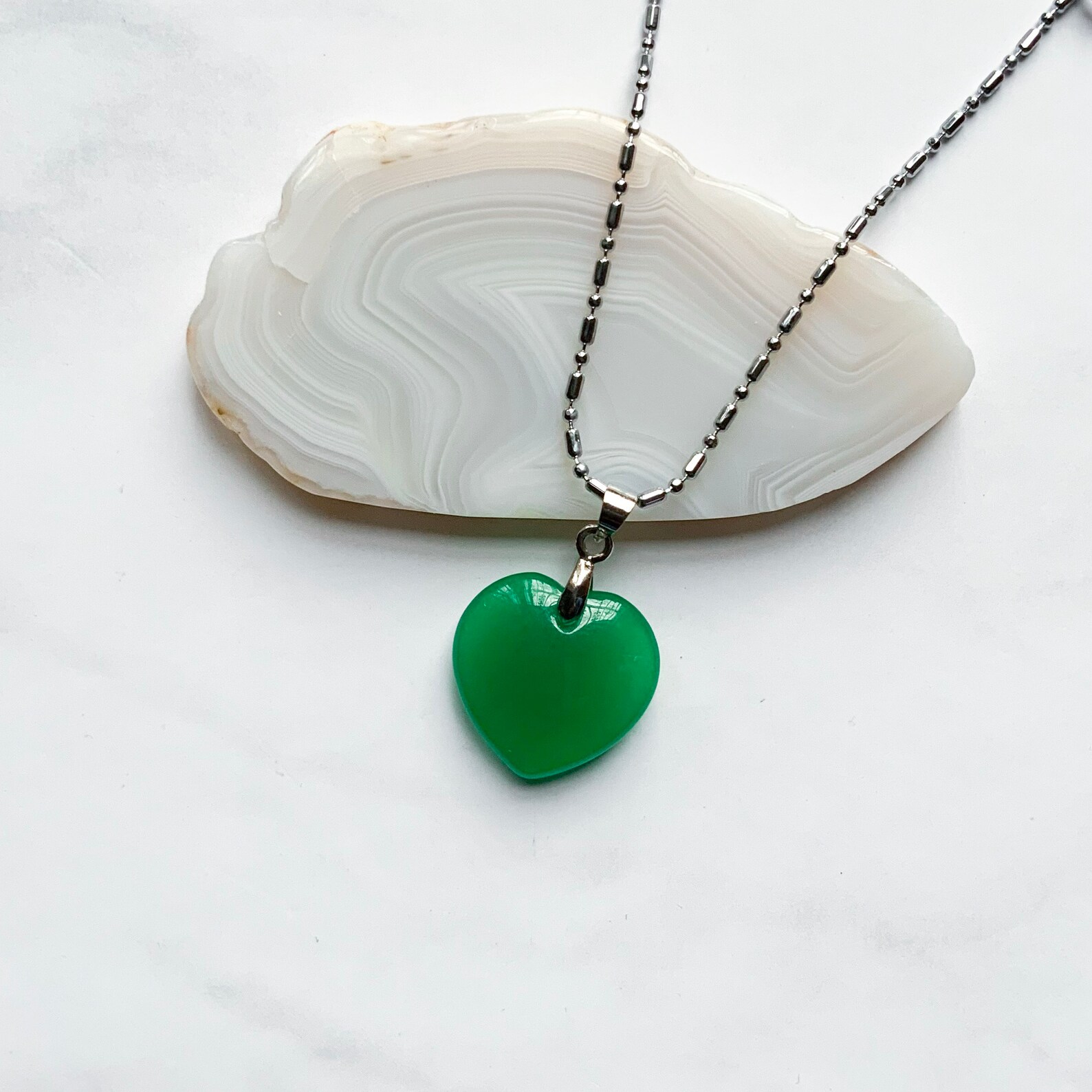 Genuine Jade Heart Necklace Etsy