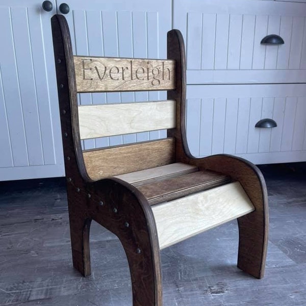 Personalized Childs Chair - Wood Chair - Slatted Chair - Montesorri - Waldorf