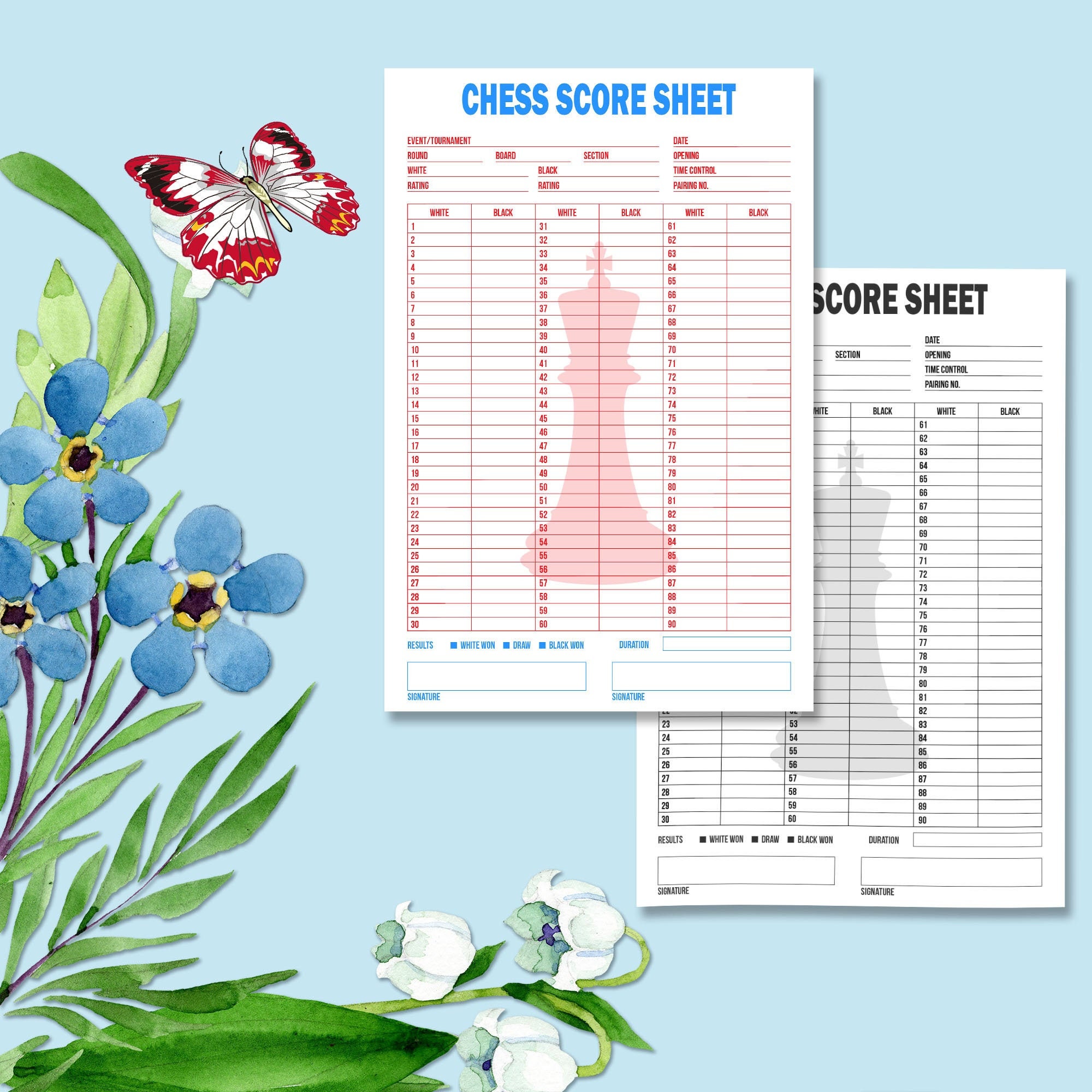 Chess score sheet Royalty Free Vector Image - VectorStock