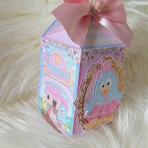 Favor Box / Cake Topper /Treats Box / Milk favor box Lottie Dottie Chicken / Galinha Pintadinha image 3