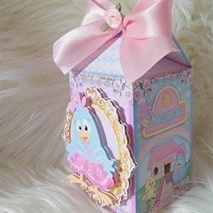 Favor Box / Cake Topper /Treats Box / Milk favor box Lottie Dottie Chicken / Galinha Pintadinha image 1