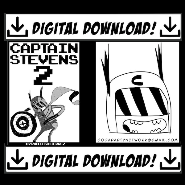 Captain Stevens Issue 2, Small Press, Digital Download, Zine Indie, DIY book, Marvel, Superhero, Kids, children, Graphic Novel