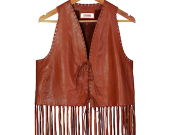 Vintage Inspired 100% Genuine Leather Vest | Brown
