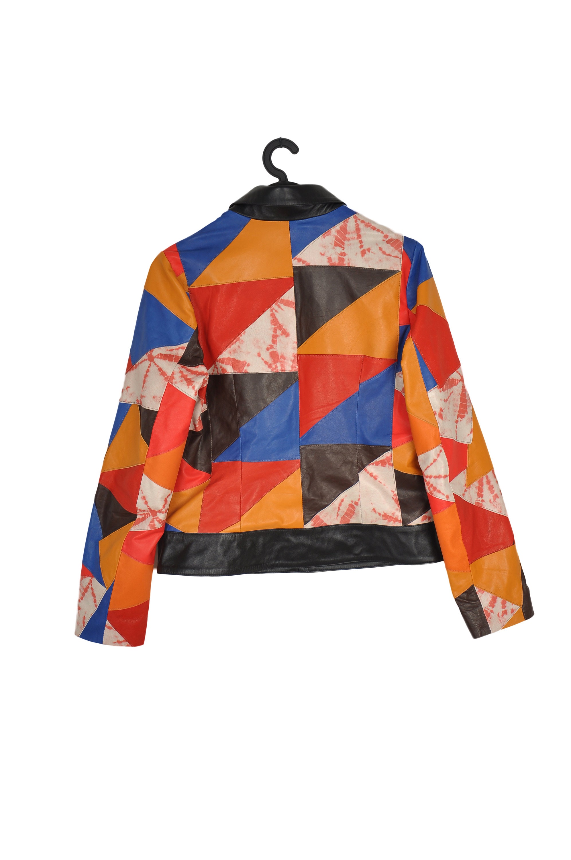 Vintage-inspired Funky Patchwork 100% Genuine Leather Jacket | 70s 80s ...