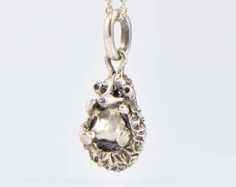Hedgehog silver necklace, 925 sterling silver