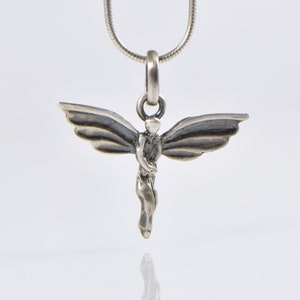Silver Angel necklace , little angel charm in 925 sterling silver