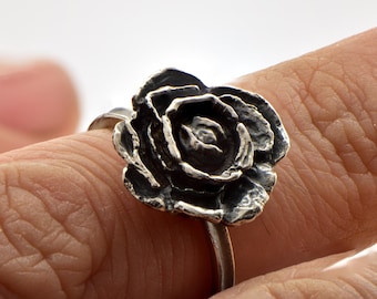 Cabbage Flower Ring in 925 Sterling Silver
