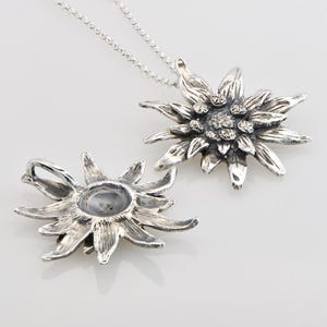 Collar Tradicional Con Colgante De Flor Edelweiss De Cristales Brillantes - Perfecto Para Traje Tiroles Y Oktoberfest