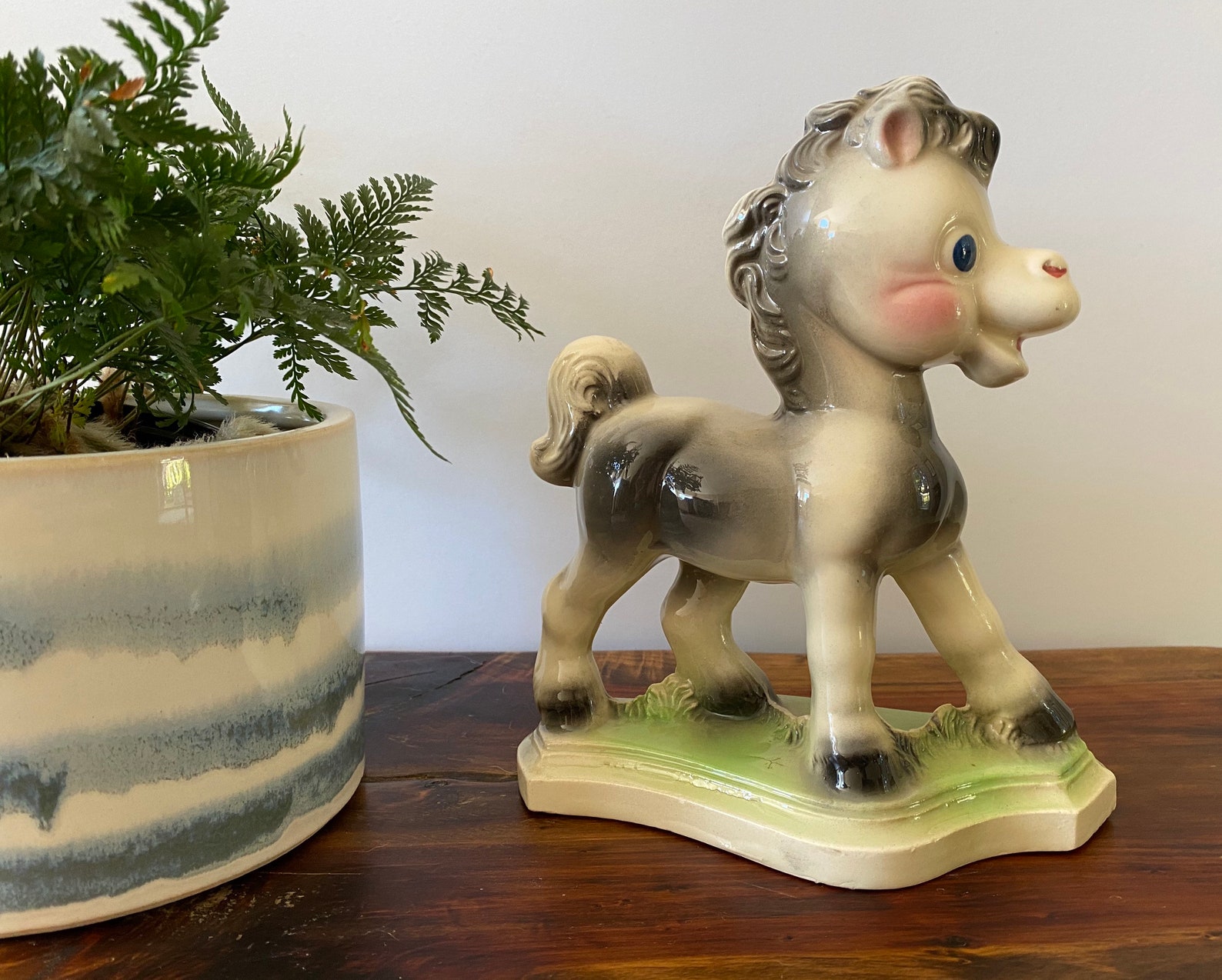 Vintage Ceramic Pony Figurine Etsy