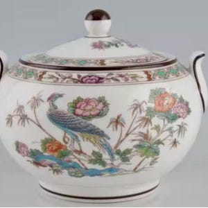 Lidded Sugar Bowl Kutani Crane Wedgwood 1980s