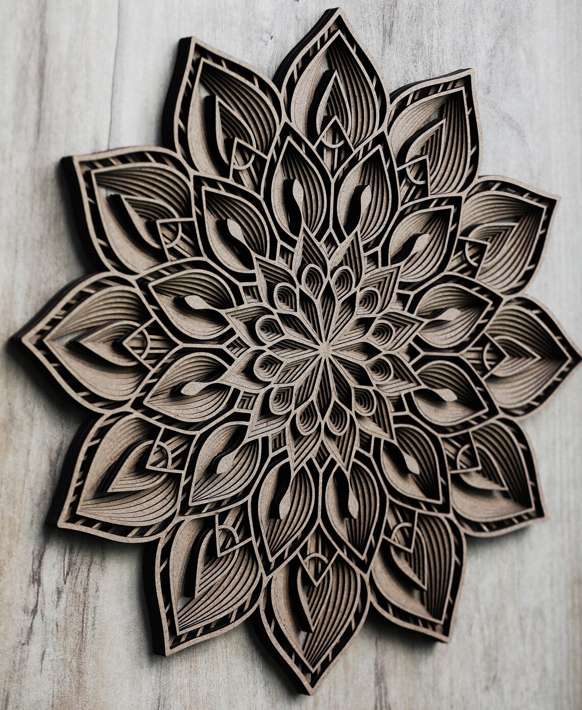Tulip mandala wooden wall decor Etsy