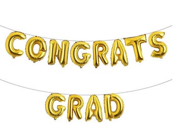 Congrats Grad Balloons | Graduation Party Decorations | 2022 Graduation Decorations | Grad Party Decor | Decor for Graduation Party | Grad