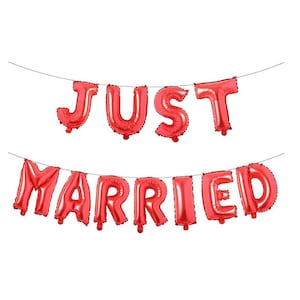 Just Married Balloons | Wedding Decorations | Honeymoon Decorations | Married AF Decorations | Just Married Decorations | Just Married Decor