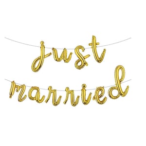 Just Married Balloons | Wedding Decorations | Honeymoon Decorations | Married AF Decorations | Just Married Decorations | Just Married Decor