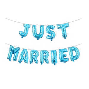 Just Married Balloons | Wedding Decorations | Honeymoon Decorations | Married AF Decorations | Just Married Decorations | Just Married Decor