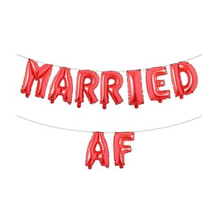 Married AF Balloons | Wedding Decorations | Honeymoon Decorations | Married AF Decorations | Just Married Decorations | Married AF Decor