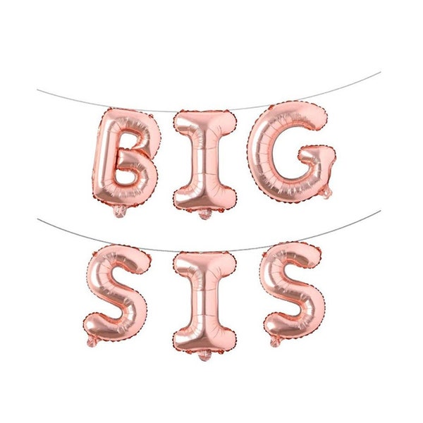 Big Sis Balloons | Big Sister Pregnancy Announcement | Sibling Announcement Balloons | Big Sis Letter Balloons | Big Sister Balloons