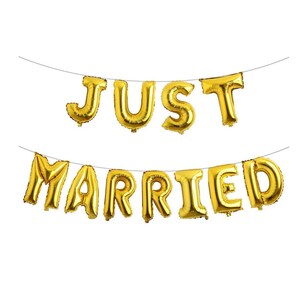 Just Married Balloons | Wedding Decorations | Honeymoon Decorations | Married AF Decorations | Just Married Decorations | Just Married Decor