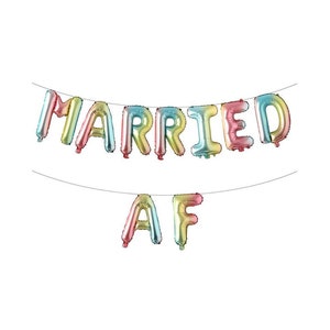 Married AF Balloons | Wedding Decorations | Honeymoon Decorations | Married AF Decorations | Just Married Decorations | Married AF Decor