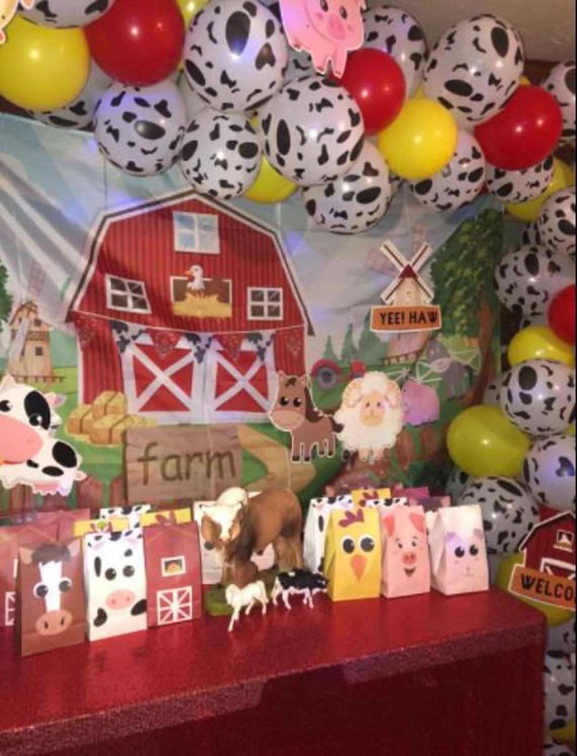 Farm Animal Party Favor Bags Barn Farm Animal Birthday Party Barn ...